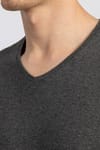 LONG SLV PLAIN V-NECK   T-SHIRT 90/1 SLIM FIT T-SHIRT