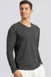 LONG SLV PLAIN V-NECK   T-SHIRT 90/1 SLIM FIT T-SHIRT