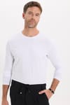 SLIM FIT LONG SLV  CREW NECK PLAIN LYC  T-SHIRT