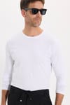 SLIM FIT LONG SLV  CREW NECK PLAIN LYC  T-SHIRT