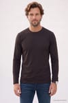 SLIM FIT LONG SLV  CREW NECK PLAIN LYC  T-SHIRT