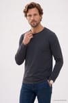 SLIM FIT LONG SLV  CREW NECK PLAIN LYC  T-SHIRT