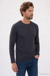 SLIM FIT LONG SLV  CREW NECK PLAIN LYC  T-SHIRT