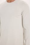 SLIM FIT LONG SLV  CREW NECK PLAIN LYC  T-SHIRT
