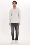 SLIM FIT LONG SLV  CREW NECK PLAIN LYC  T-SHIRT