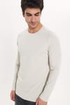 SLIM FIT LONG SLV  CREW NECK PLAIN LYC  T-SHIRT