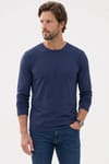 SLIM FIT LONG SLV  CREW NECK PLAIN LYC  T-SHIRT