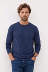 SLIM FIT LONG SLV  CREW NECK PLAIN LYC  T-SHIRT