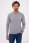 SLIM FIT LONG SLV  CREW NECK PLAIN LYC  T-SHIRT