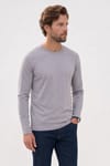SLIM FIT LONG SLV  CREW NECK PLAIN LYC  T-SHIRT