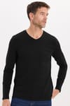 SLIM FIT LONG SLV V NECK PLAIN LYC  T-SHIRT