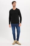 SLIM FIT LONG SLV V NECK PLAIN LYC  T-SHIRT