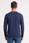 Erkek Slim Fit Dar Kesim Pamuklu Yumuşak Dokulu V Yaka Süprem Lacivert Basic Sweatshirt