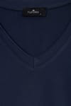 SLIM FIT LONG SLV V NECK PLAIN LYC  T-SHIRT