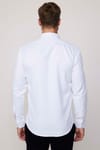 Modern Slim Fit Pamuklu Kolay Ütü Armürlü Erkek Beyaz Gömlek