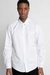 Modern Slim Fit Pamuklu Kolay Ütü Armürlü Erkek Beyaz Gömlek