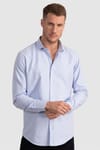 Modern Slim Fit Dar Kesim Armürlü Erkek Gömlek