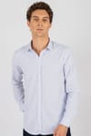Modern Slim Fit Dar Kesim Armürlü Erkek Gömlek