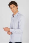 Modern Slim Fit Dar Kesim Armürlü Erkek Gömlek