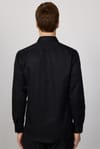 Modern Slim Fit Pamuklu Kolay Ütü Armürlü Erkek Siyah Gömlek