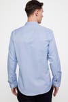 Modern Slim Fit Pamuklu Kolay Ütü Armürlü Erkek Gri Gömlek