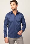 Modern Slim Fit Düz Saten Erkek Gömlek