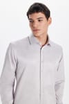 Erkek Modern Slim Fit Düz Saten Pamuklu Bej Gömlek