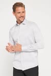 Modern Slim Fit Uzun Kollu Düz Saten Pamuklu Erkek Gri Gömlek