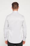 Modern Slim Fit Uzun Kollu Düz Saten Pamuklu Erkek Gri Gömlek