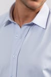 Modern Slim Fit Kendinden Desenli Düz Beyaz Gömlek