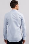 Modern Slim Fit Kendinden Desenli Düz Beyaz Gömlek
