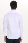 Modern Slim Fit Uzun Kollu Düz Saten Pamuklu Erkek Beyaz Gömlek
