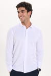 Modern Slim Fit Uzun Kollu Düz Saten Pamuklu Erkek Beyaz Gömlek