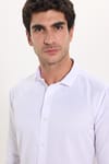 Modern Slim Fit Uzun Kollu Düz Saten Pamuklu Erkek Beyaz Gömlek