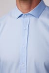 Modern Fit %100 Pamuk Armürlü Premium Mavi Erkek Gömlek
