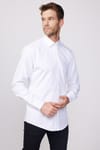 Modern Fit %100 Pamuk Armürlü Premium Erkek Beyaz Gömlek