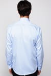 Modern Fit %100 Pamuk Armürlü Premium Mavi  Erkek Gömlek