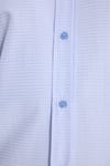 Modern Slim Fit Uzun Kollu Pamuklu Kolay Ütü Armürlü Erkek Mavi Gömlek