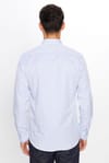 Erkek Modern Slim Fit Dar Kesim Uzun Kollu Pamuklu Çizgili 4 Mevsim İtalyan Yaka Gömlek