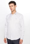Erkek Modern Slim Fit Dar Kesim Uzun Kollu Pamuklu 4 Mevsim Çizgili Düğmeli Yaka Gömlek