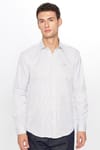 Erkek Modern Slim Fit Dar Kesim Uzun Kollu Pamuklu 4 Mevsim Çizgili Düğmeli Yaka Gömlek