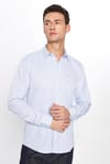 Erkek Modern Slim Fit Dar Kesim Uzun Kollu Pamuklu 4 Mevsim Çizgili Düğmeli Yaka Gömlek