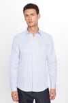 Erkek Modern Slim Fit Dar Kesim Uzun Kollu Pamuklu 4 Mevsim Çizgili Düğmeli Yaka Gömlek