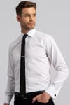 Modern Slim Fit Çift Manşet Erkek Gömlek