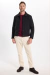 Erkek Slim Fit Dar Kesim Çift Cepli Çıtçıt Kapamalı Siyah Mont