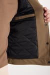 Erkek Slim Fit Dar Kesim Çift Cepli Çıtçıt Kapamalı Kahverengi Mont