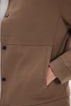Erkek Slim Fit Dar Kesim Çift Cepli Çıtçıt Kapamalı Kahverengi Mont