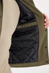 Erkek Slim Fit Dar Kesim Çift Cepli Çıtçıt Kapamalı Haki Mont