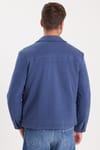 Erkek Slim Fit Dar Kesim Çift Cepli Çıtçıt Kapamalı Lacivert Mont