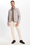 Erkek Slim Fit Dar Kesim Çift Cepli Çıtçıt Kapamalı Taş Mont